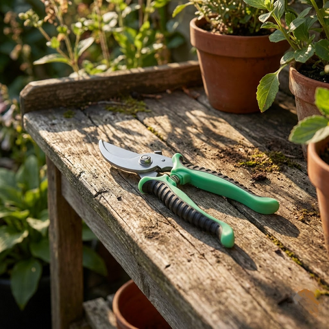 Ergonomic Garden Pruning Shears with Spring Action and Non-Slip Grips