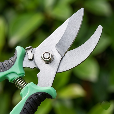 Ergonomic Garden Pruning Shears with Spring Action and Non-Slip Grips