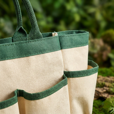 Garden Tool Bag with Multiple Exterior Pockets and Durable Handles for Yard Work