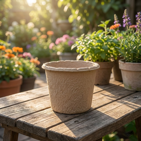 Biodegradable Seedling Pot with Drainage Holes for Gardening and Plant Propagation