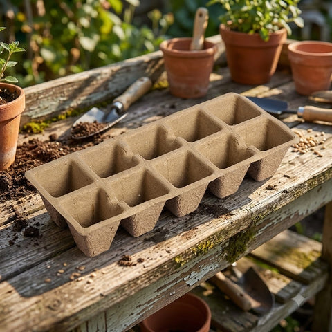 Biodegradable Multi-Cell Seed Starter Tray for Plant Propagation and Gardening