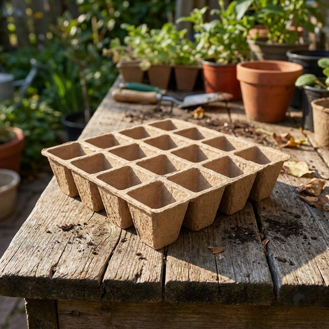 Multi-Cell Seed Starting Tray for Seedling Propagation and Garden Planting