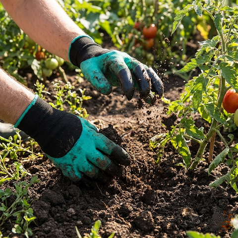 Garden Gloves with Built-in Digging Claws and Breathable Fabric for Planting and Weeding