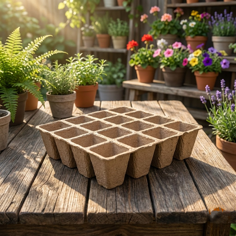 Multi-Cell Seed Starting Tray for Seedling Propagation and Garden Planting