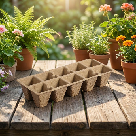 Biodegradable Multi-Cell Seed Starter Tray for Plant Propagation and Gardening