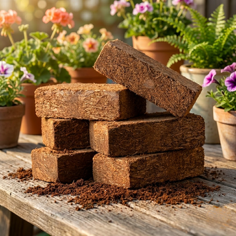 Compressed Coco Coir Block Organic Growing Medium for Plants and Gardening